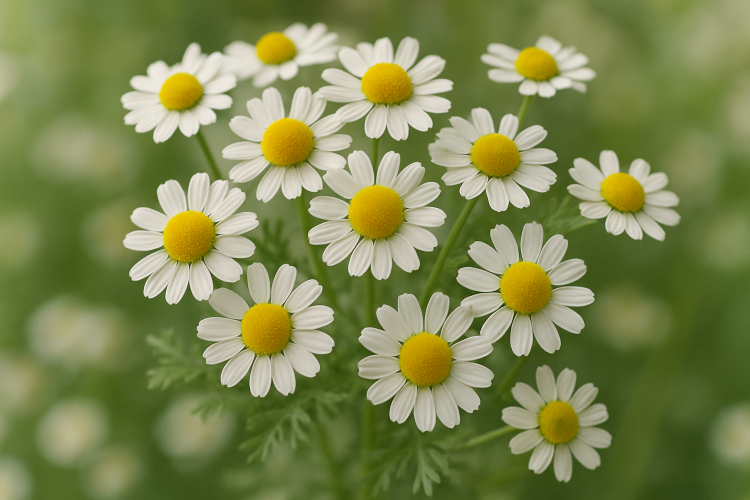 a bunch of chamomile flowers