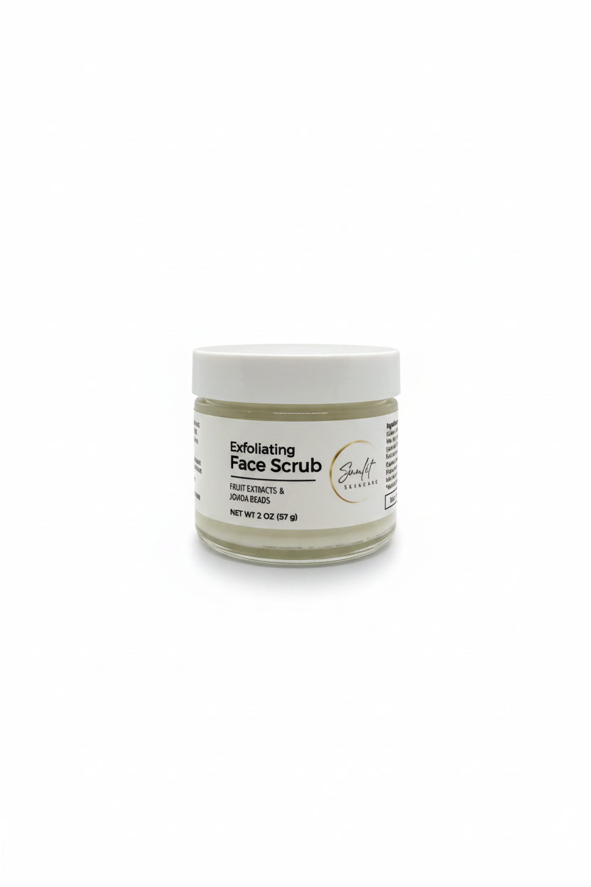 Jar of Exfoliating Face Scrub on a white background