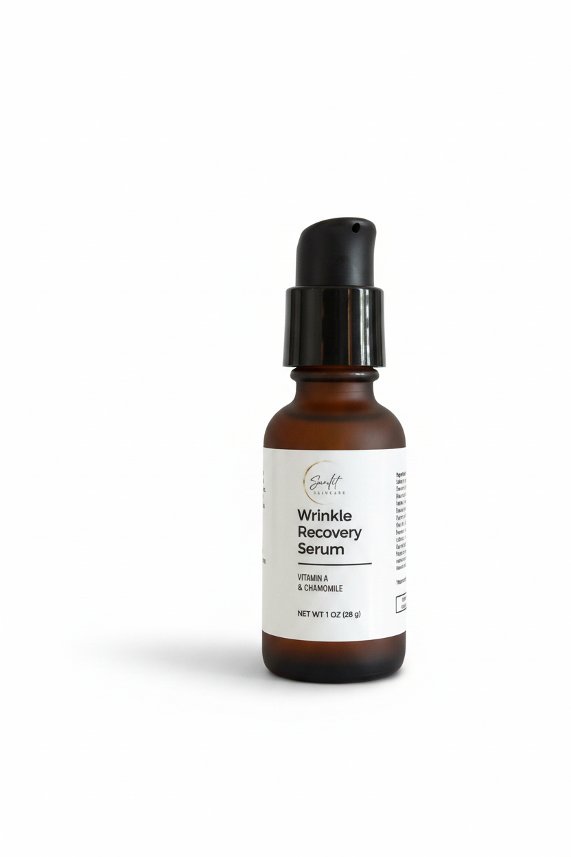 sunlit skincare wrinkle recovery serum with a plain white background